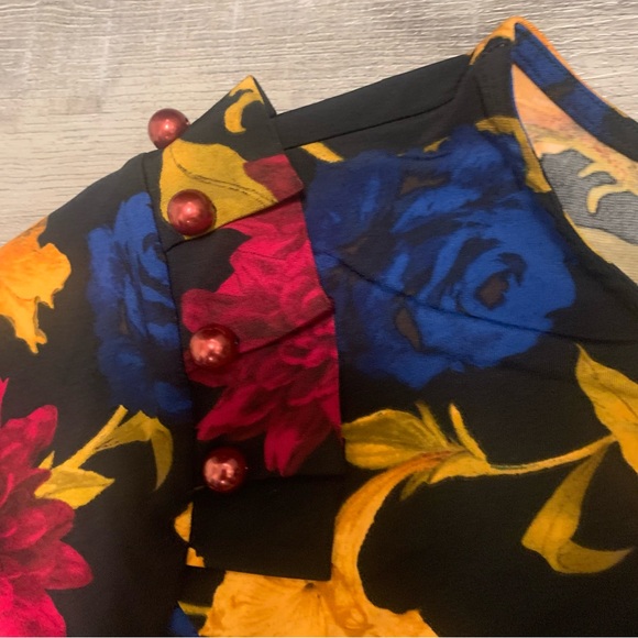 Susan Graver 3X Floral Midi Dress - Picture 3 of 3